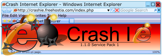 Crash IE 1.1.0 Service Pack 1